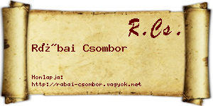 Rábai Csombor névjegykártya